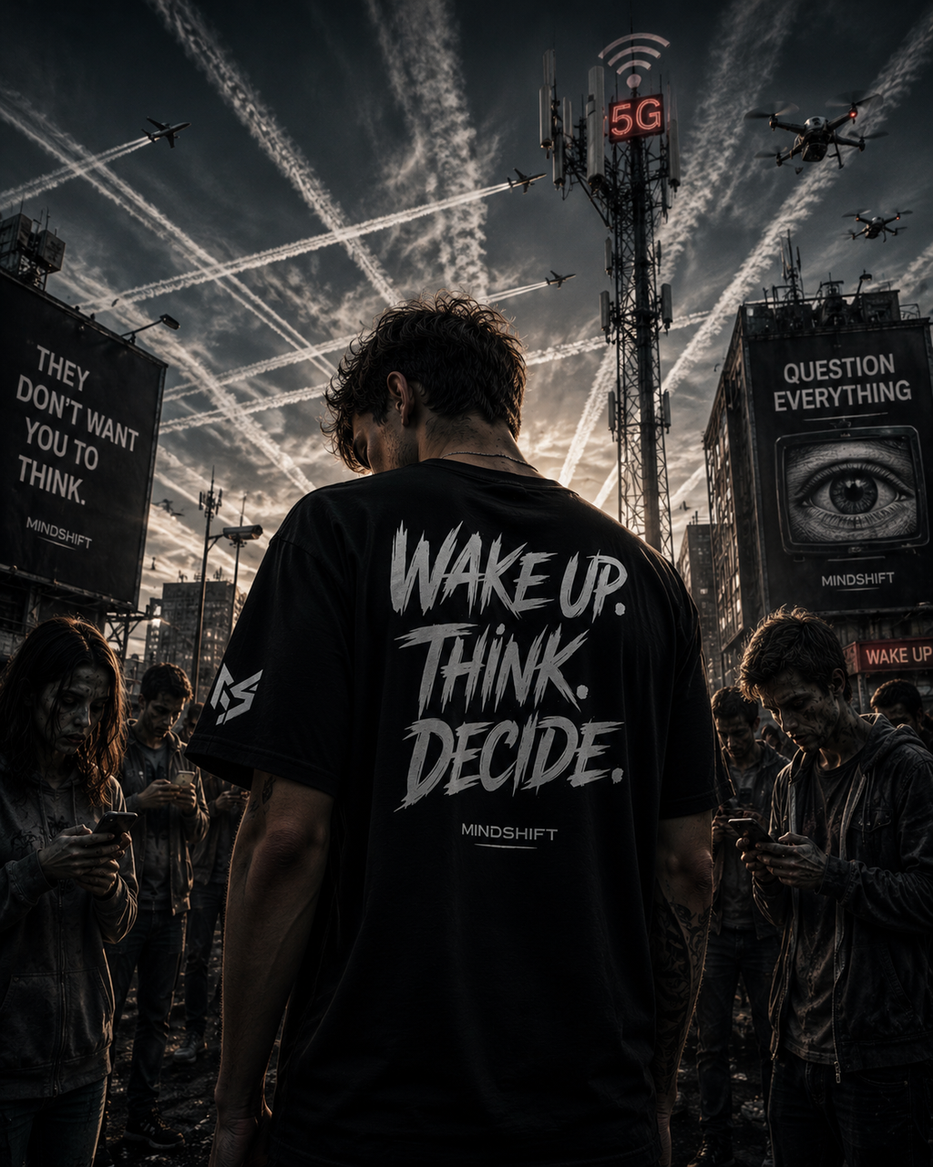 Wake Up. Think. Decide. Tee // 100% Baumwolle