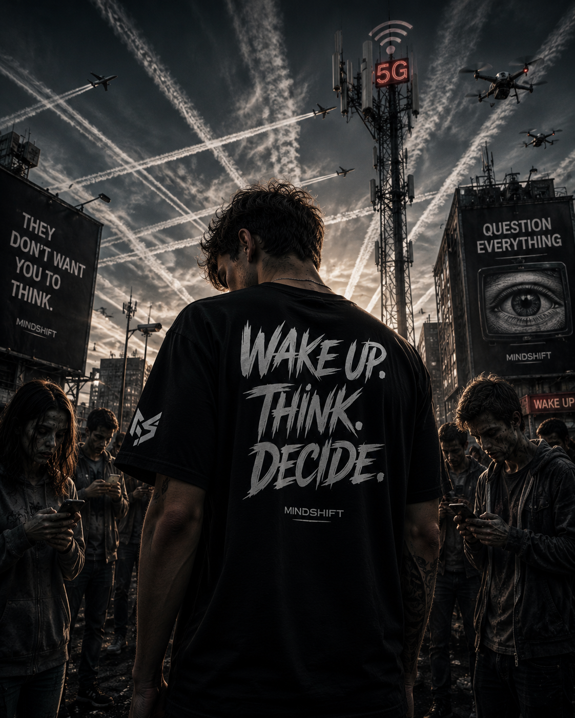 Wake Up. Think. Decide. Tee // 100% Baumwolle