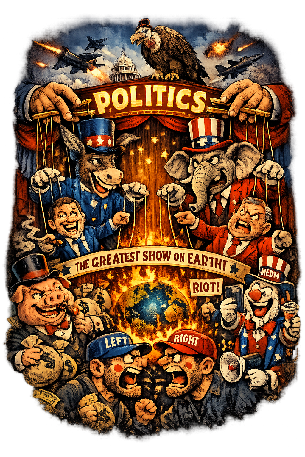 Politics – The Greatest Show Tee // 100% Baumwolle