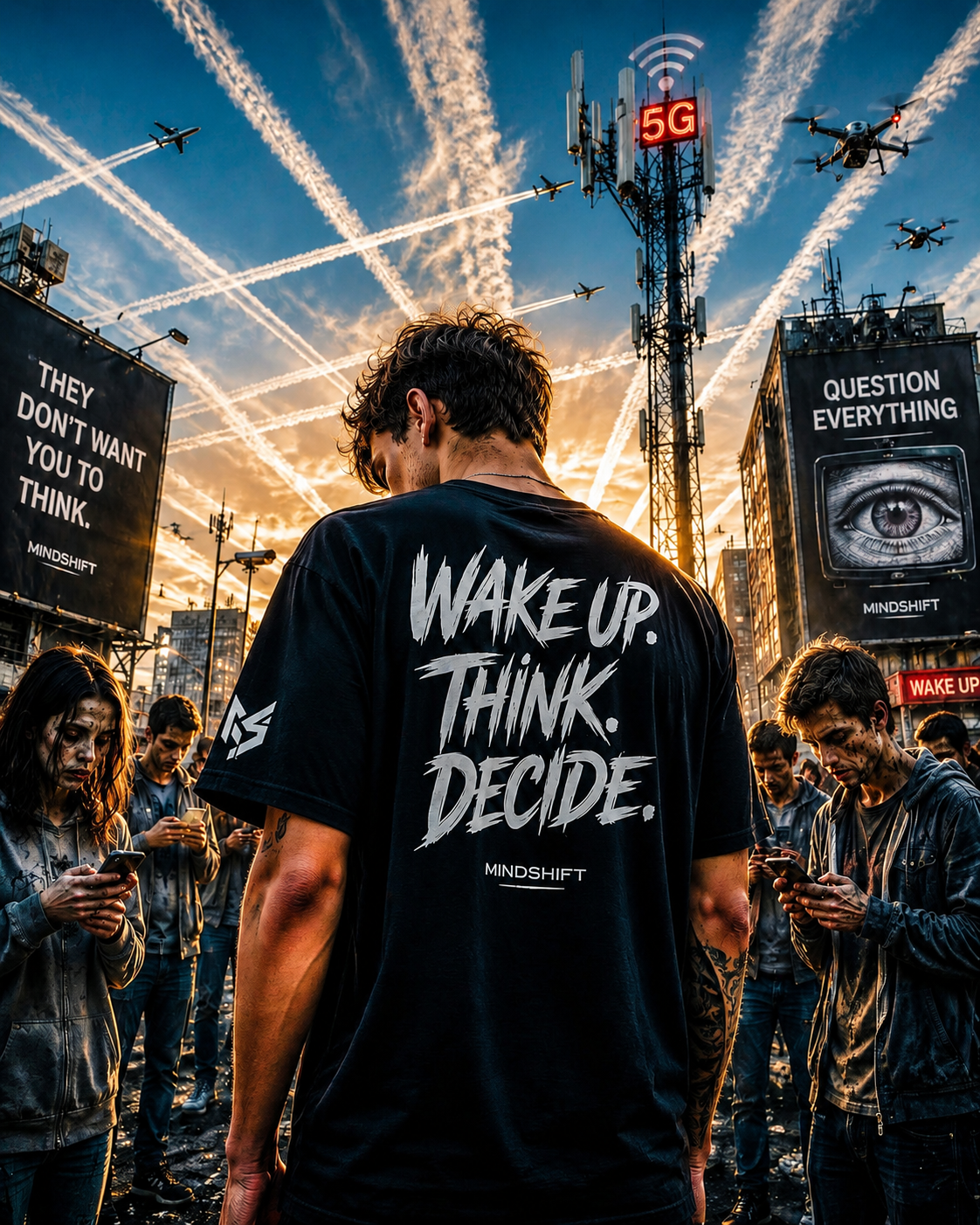 Wake Up. Think. Decide. Tee // 100% Baumwolle